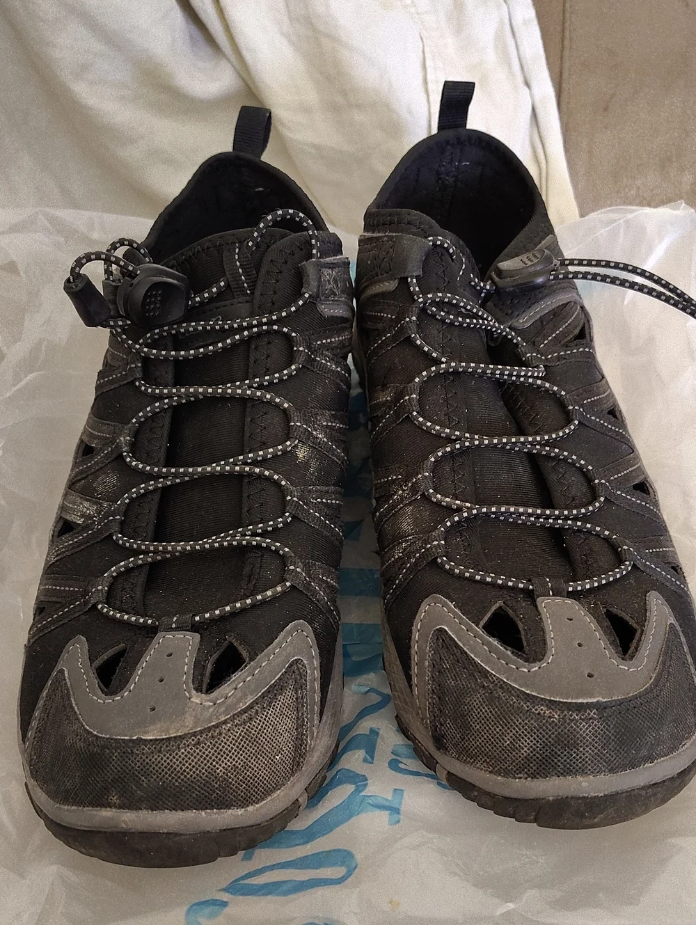 Eddie Bauer Men's Black and Gray Slip-On Outdoor Sandals /Water Shoes